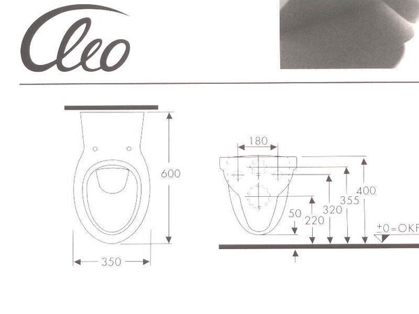 weiss Wand-Tiefspül-WC Keramag CLEO 205900 B-Ware