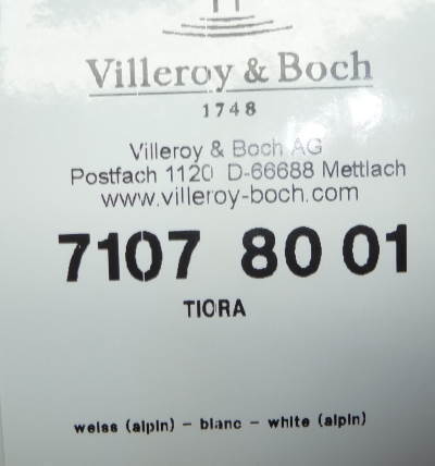 weiss Waschbecken Tiora 3 Hahnlöcher 80 cm V & B Nr. 7107 80