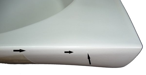 flanell Handwaschbecken 44,5 x 37,5 cm Warneton (grau matt) B-Ware