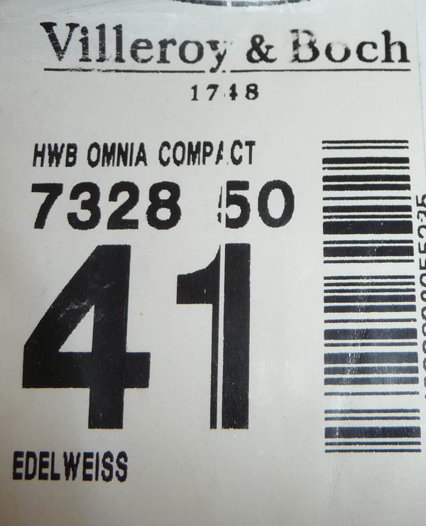 edelweiss Handwaschbecken 52,5 x 24 cm V&B OMNIA COMPACT 732850 weiss matt