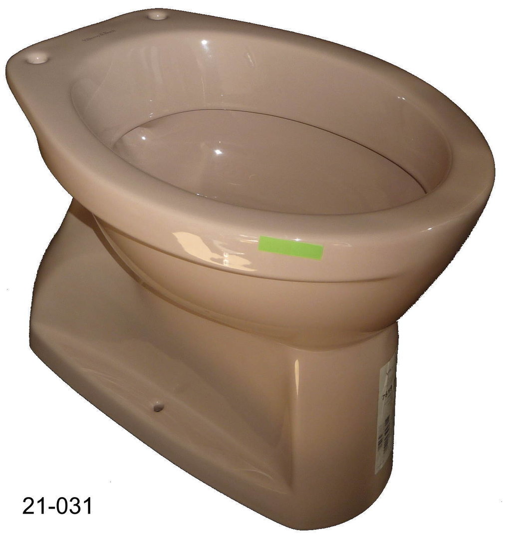 Stand-WC Beige Toilette Klo Tiefspüler Badmöbel Abgang Innen Senkrecht NEU 