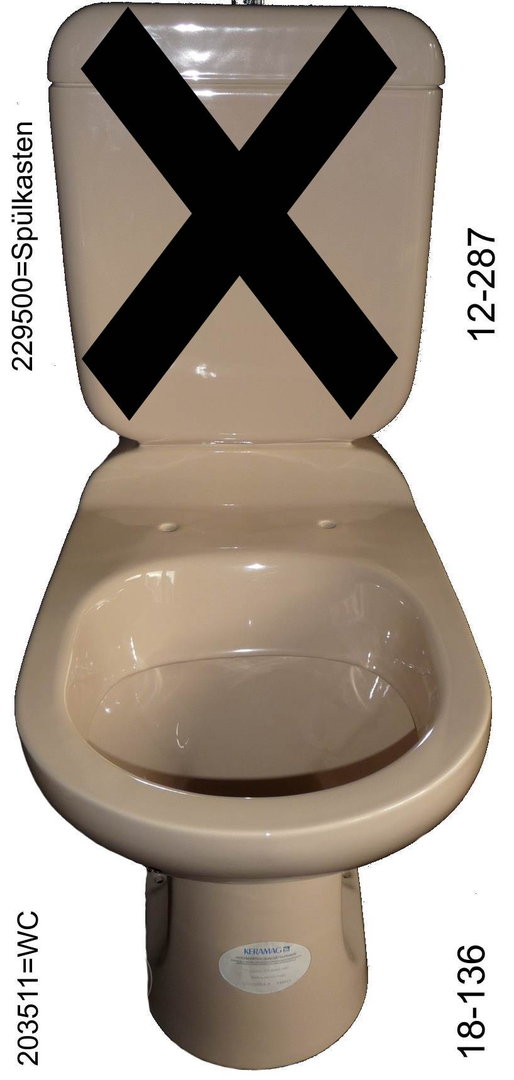 bahamabeige (beige) Stand-WC Kombination Keramag MANGO innen senkrecht OHNE Spülkasten