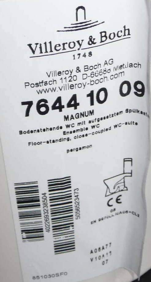 pergamon (helll beige) Stand-WC-Kombination V&B MAGNUM 764410