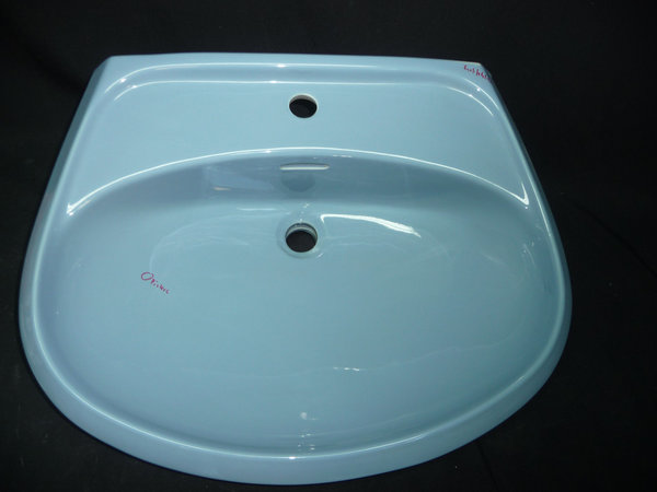 bermudablau (taubenblau) Waschbecken 65 x 52 cm Waschtisch B-Ware