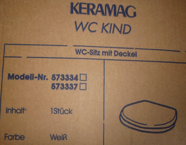 weiß WC-Sitz mit Deckel Keramag KIND 573334